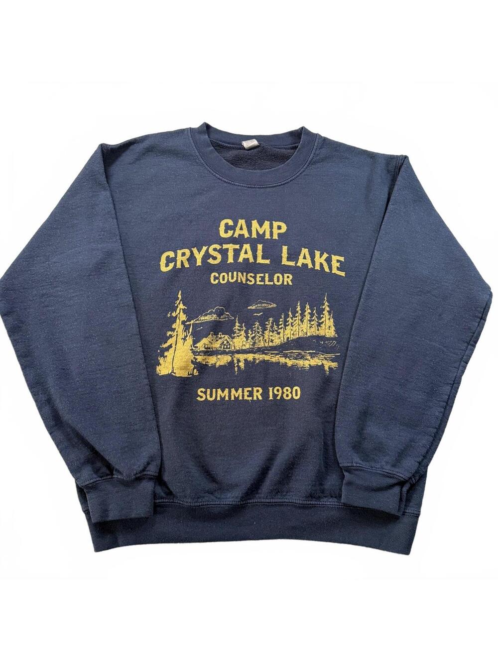 Friday the 13th Camp Crystal Lake Counselor Crewneck Sweatshirt - Navy Blue
